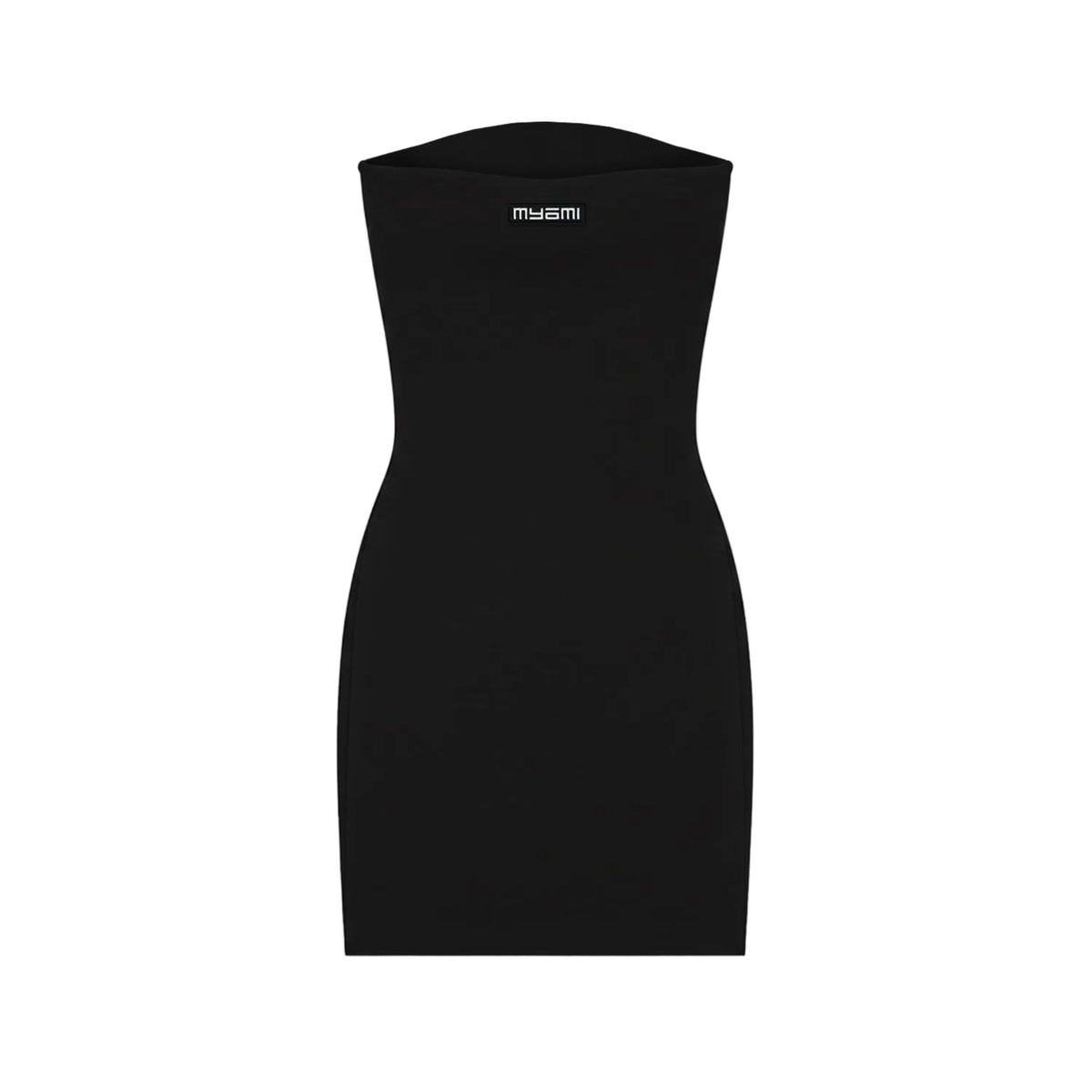 Black strapless sculpting tube dress by MYAMI