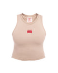 White sculpted racerback tank top by MYAMI