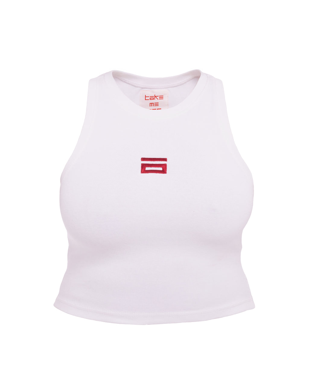White sculpted racerback tank top by MYAMI