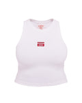 White sculpted racerback tank top by MYAMI